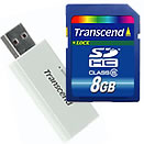  «SD SDHC 8GB Ultra Speed класс 6 + USB card reader карта памяти  TS8GSDHC6-S5W» = 890 руб.