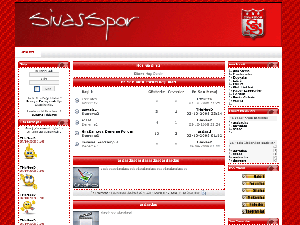 sivasspor. Футбольный дизайн сайта с красными заголовками и рамками