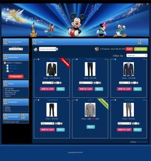 Disney_Magic. Синий дизайн интернет-магазина с голубыми заголовками