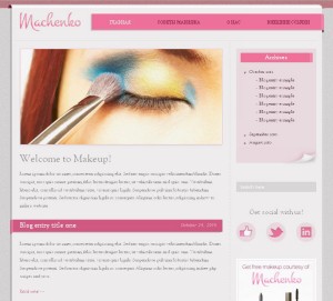 Makeup. Розовый дизайн сайта 
